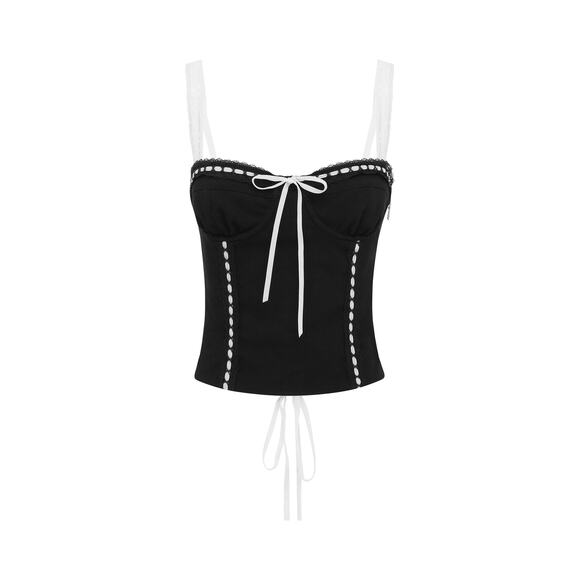 With Jean Tops - With Jean Ryder Top - Black and White NWT